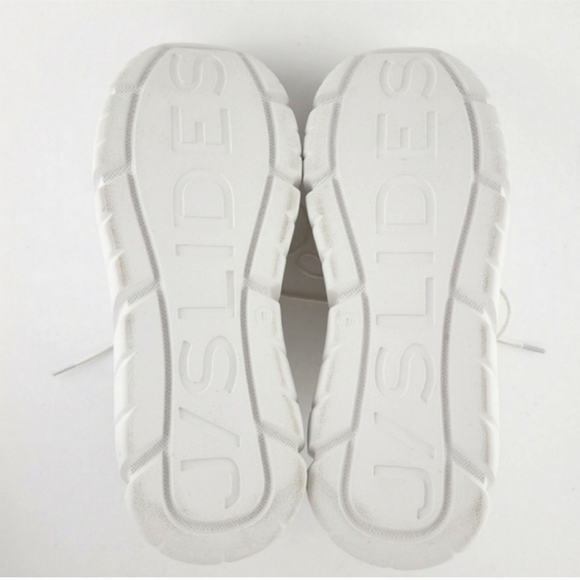 J/SLIDES Women's Knockout Sneakers White Leather Platform Chunky Y2K Size  9M - Picture 10 of 14